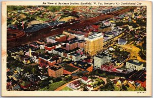 Bluefield West Virginia W. VA., Air View, Business Section, Vintage Postcard