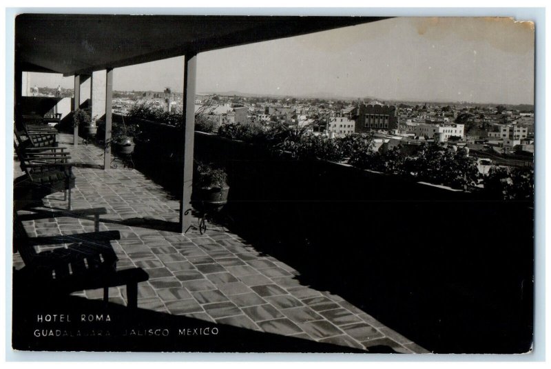 Guadalajara Jalisco Mexico RPPC Photo Postcard Hotel Roma c1950's Unposted