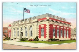 Post Office Building Ludington Michigan MI Linen Postcard E19