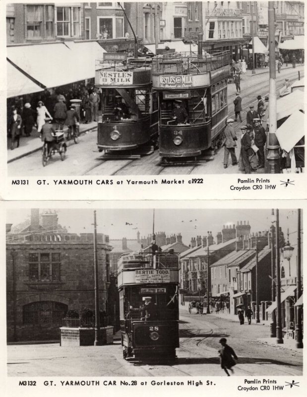 Bus Cars At Great Yarmouth Market Nestles Milk Advertising 2x Postcard s