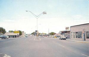 Socorro New Mexico US Highway Thru Town Street View Vintage Postcard K98377 