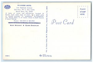 c1950's Hi-lander Motel Multiple View Restaurant Mount Dora Florida FL Postcard