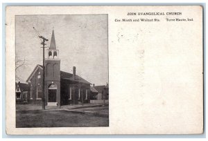 1912 Zoin Evangelical Church Terre Haute Indianapolis Indiana IN Posted Postcard 