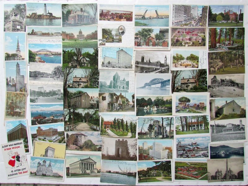 Lot of 516 ANTIQUE & VINTAGE POSTCARDS RPPC TOWNS VIEWS RPPC COMIC NO CHROMES  