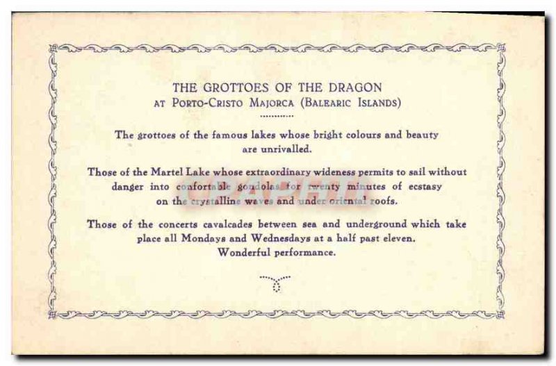 Postcard Old Drach Mallorca El vigilant monje