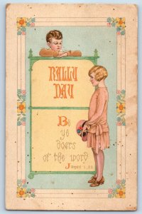 Fruitland MD Postcard Rally Day Couple James 1:22 Girl Hat 1925 Posted