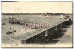 Postcard Old Saint Malo Les Remparts and the Mole Blacks