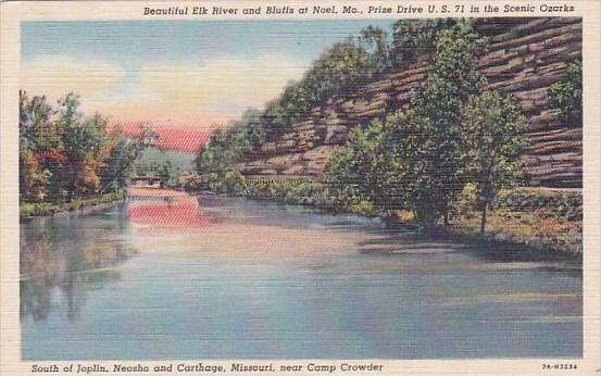 Beautiful Elk River And Bluffs At Noel Missouri