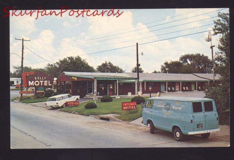 SHAMROCK TEXAS ROUTE 66 KELLY MOTEL OLD CARS VAN VINTAGE POSTCARD