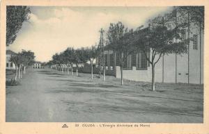 Oujda Morocco Electricity Lines Street View Antique Postcard K10341