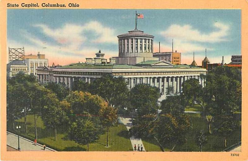 Linen Card of State Capitol Columbus Ohio OH 1955