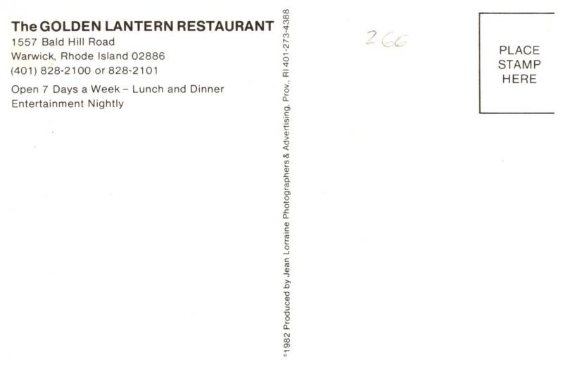 Rhode Island Warwick , Golden Lantern Restaurant , Diningg Room