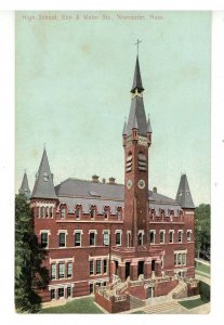 MA - Worcester. High School, Elm & Water Streets