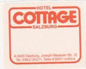 AUSTRIA SALZBURG HOTEL COTTAGE VINTAGE LUGGAGE LABEL