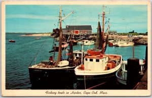 1963 Fishing Boats In Harbor Cape Cod Massachusetts Boat House Posted Postcard