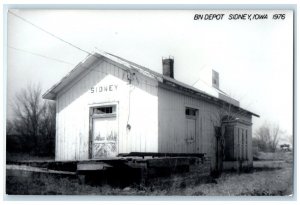 c1976 BN Depot Sidney Iowa IA Railroad Train Depot Station RPPC Photo Postcard