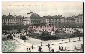 Le Havre - The Theater - Place Gambetta - Old Postcard