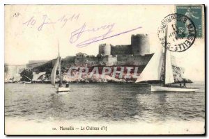 Old Postcard Marseille le chateau d'If boat