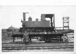 France French Locomotive built by Germans before War Train RPPC postcard C320