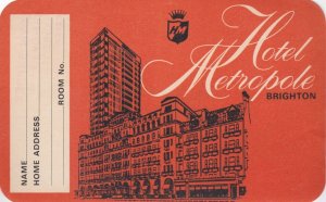 England Brighton Hotel Metropole Vintage Luggage Label lbl0295