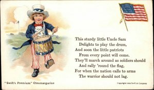 Swift's Premium Margarine Uncle Sam Little Boy Ad Advertising c1910 Postcard