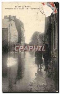 Old Postcard Bry sur Marne Floods of January 28, 1910 High Street