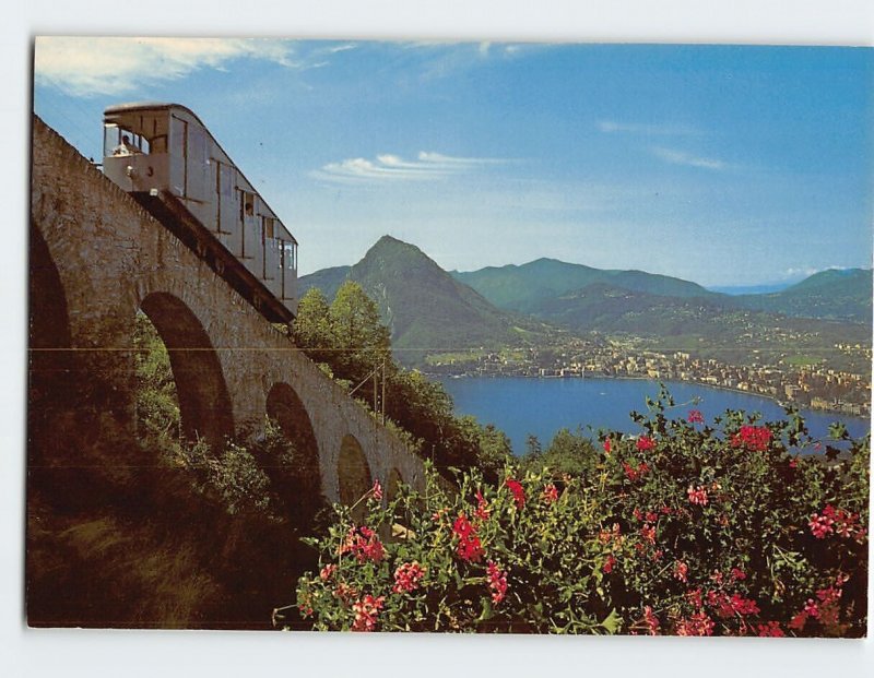 Postcard Funicolare Cassarate-Monte Brè, Lugano, Switzerland