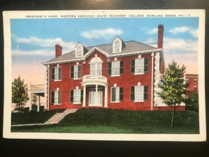 Vintage Postcard 1941 President's Home State Teachers' College Bowling Green KY