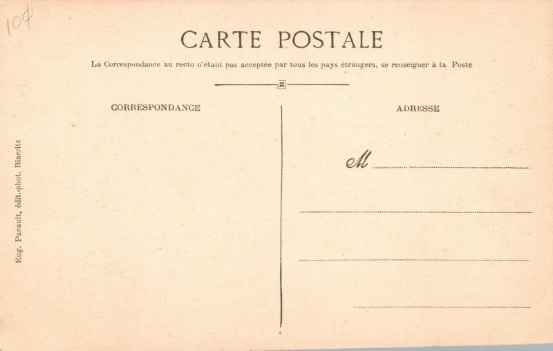 Vintage Postcard Biarritz Effet De Vague Au Rocher De La Vierge Tempete