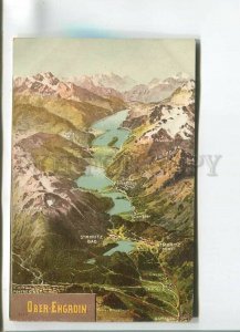 482508 Switzerland Ober Engadin MAP Vintage postcard