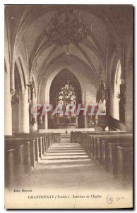 Old Postcard Chantonnay Vendee inside the church