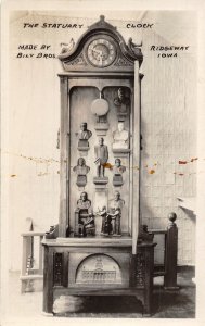 H53/ Ridgeway Iowa RPPC Postcard c30s Bily Bros Clock Makers Statuary 6