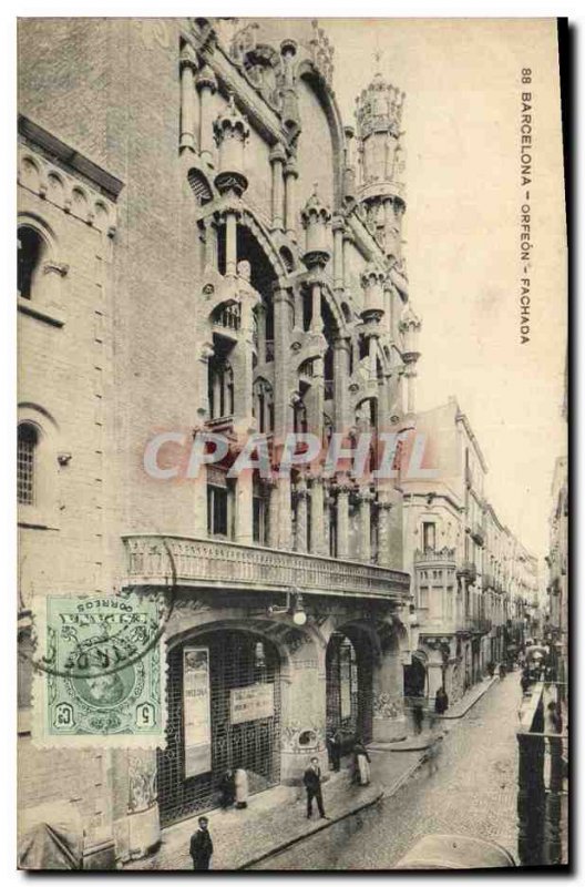 Old Postcard Barcelona Orfeon Fachada