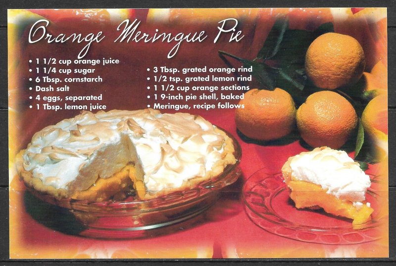 Florida - Orange Meringue Pie Recipe -- [FL-295X]