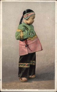 Cute Little Asian Chinese Boy Detroit Pub 6082 c1910 Vintage Postcard