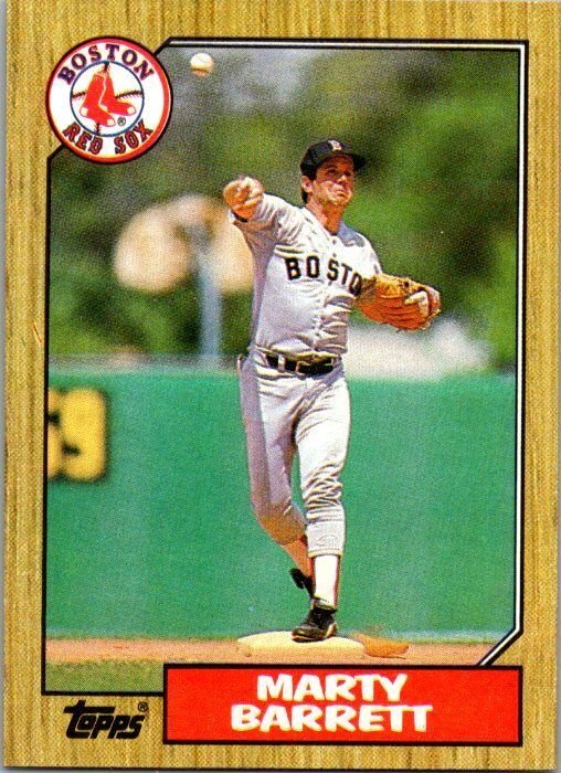 1987 Topps Baseball Card Marty Barrett Boston Red Sox sk3199