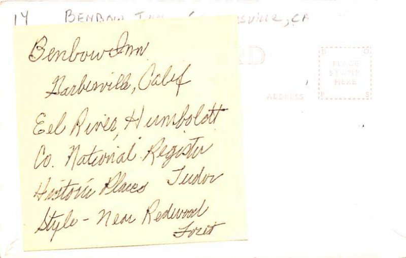 Benbow Inn Garberville, California CA