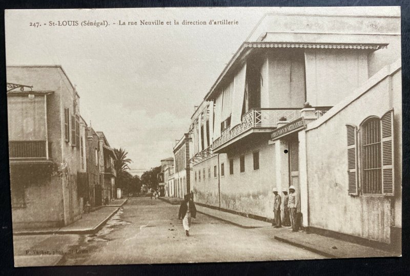 Mint Senegal Real Picture Postcard St Louis Neuville Street Artillery Direction