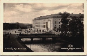 Sweden Gothenburg Göteborg Nya Posthuset Vintage RPPC C039