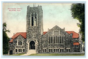 c1910 First Baptist Church Melrose Massachusetts MA Antique Germany Postcard 