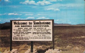 USA Welcome To Tombstone Boothill Graveyard Arizona Chrome Postcard 07.63