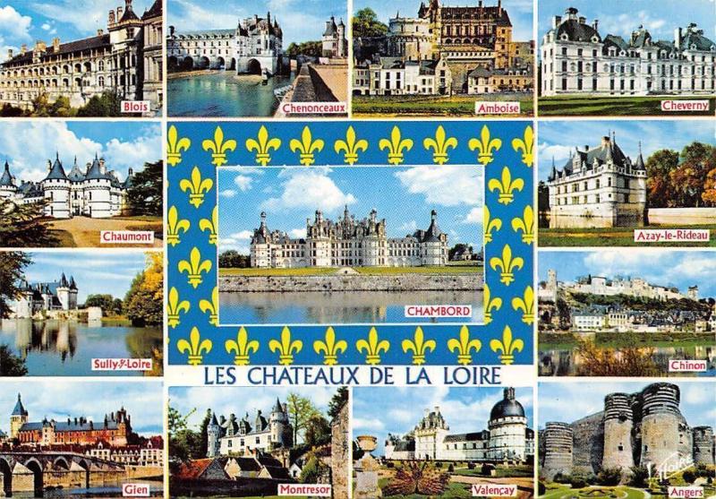 France Les Chateaux De La Loire Multiviews Blois Chambord Amboise Cheverny Europe France Other Unsorted Postcard Hippostcard