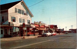 Vtg Cape Cod Massachusetts Buzzards Bay Business Section Street View Postcard