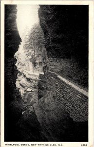 Whirlpool Gorge Watkins Glen State Park New York Scenic Landscape BW Postcard 