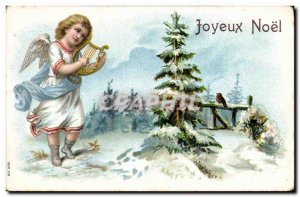 Old Postcard Fantasy Flowers Christmas Angel