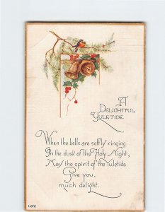 Postcard Christmas Greeting Card with Quote and Christmas Art Print