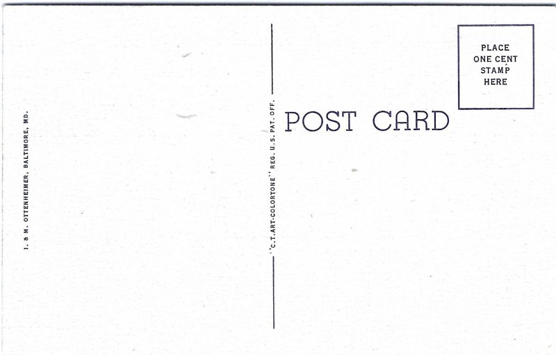 1940's Greetings from Baltimore, Maryland Linen Postcard