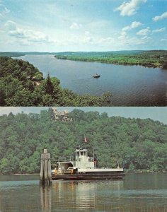 2~Postcards  CT Connecticut   RIVER & SELDEN III Car & Passenger FERRYBOAT Views