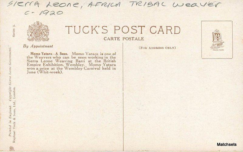 C-1920s SIERRA LEONE AFRICA Tribal Weaver Raphael Tuck postcard 100759