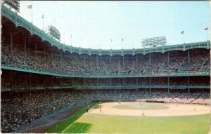 Bronx, NYC New York City  YANKEE STADIUM  Baseball Game View  ca1950's Postcard